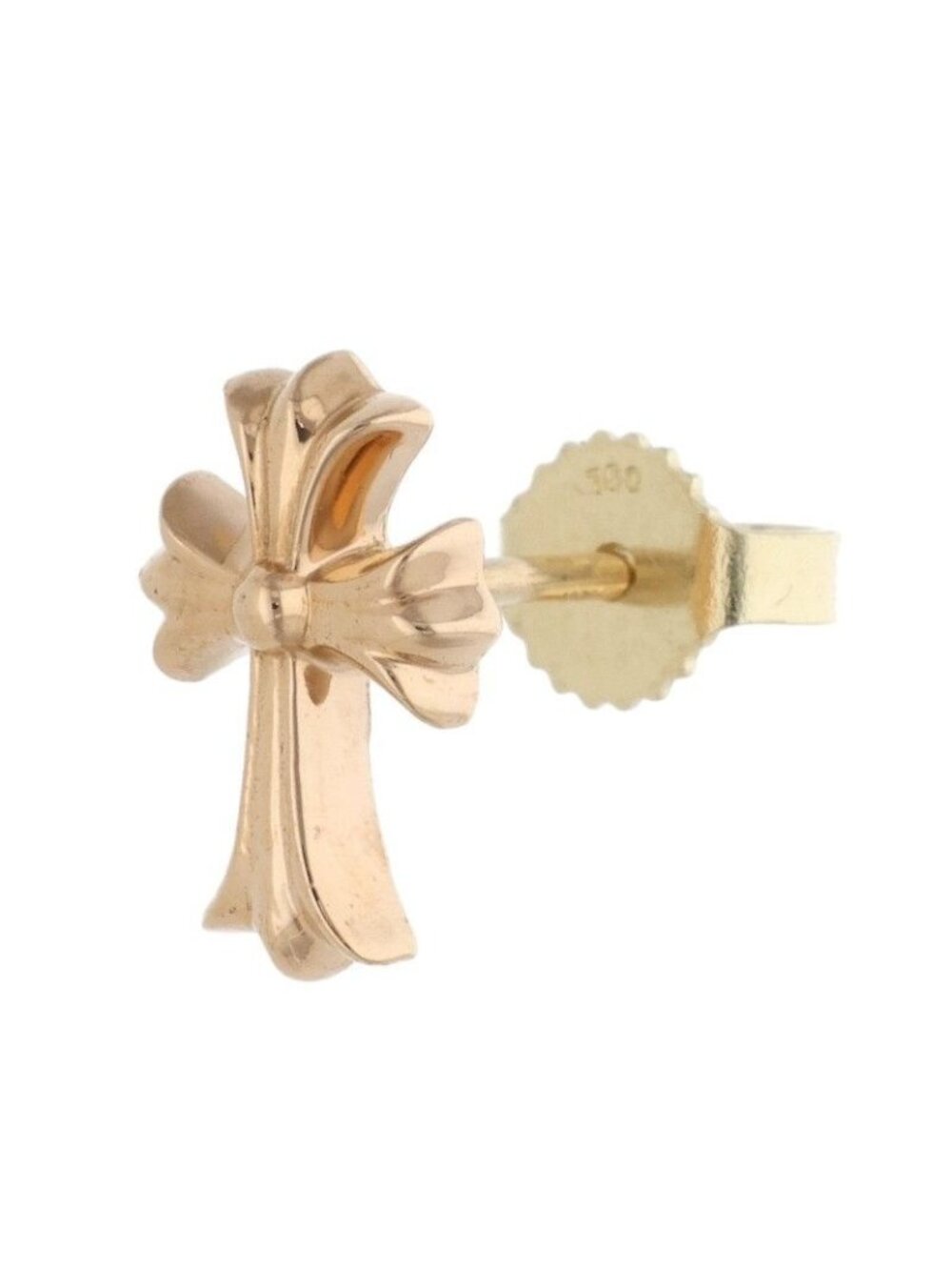 Chrome Hearts 22k CH Crss 2 Fat CH Cross Fat Stud Gold Earrings